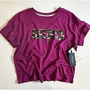 NEW! Aeropostale Sport Women's Graphic T-Shirt Camo Pattern Logo Size Medium